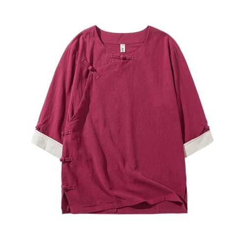 Chemise d'été à manches courtes pour homme avec boutons grenouilles