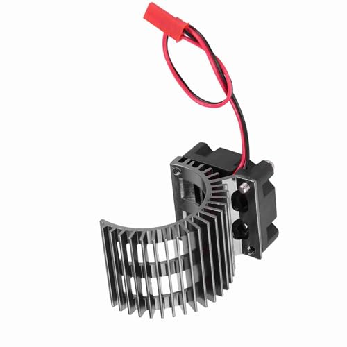 4 Colors Heat Sink with Fan, Aluminum Alloy + Plastic Motor Heat Sink, for HSP/Redcat Scale Electric RC Car RC Car (Black)