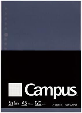 KOKUYO Campus A5 Smart Ring Binder Set - Light Blue 25-Sheet Slim Binder with 120 Sheets Business-Style 5mm Grid Ruled Sarasara Smooth Writing Paper, 20-Hole - Premium Japanese Stationery Bundle image 5