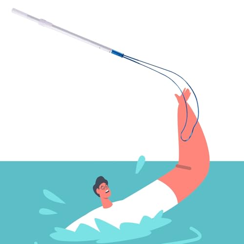 Oracra Pool Safety Hook Swimming Pool Safety Hook for Poles, Aluminum Emergency Life-Saving Rescue Equipment, 1 3 5 M Long Telescopic Drowning Rescue Pole for Boats Parks(500cm(16ft) Pole+Hook)