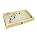 Mooca Wood Glass Top Jewelry Display Case Accessories Storage, Wooden Jewelry Tray for Collectibles, Home Organization Box with Metal Clasp and Tempered Glass Top Lid, Natural Wood Color