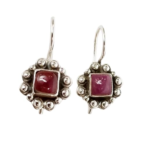 Rubis naturel boucles d'oreilles en argent pour illuminer vos journées