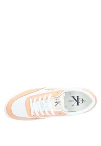 Calvin Klein Jeans Baskets Basses LTH ML Yw0yw01296 pour Femme, Glace à l'abricot Blanc Brillant, 40 EU