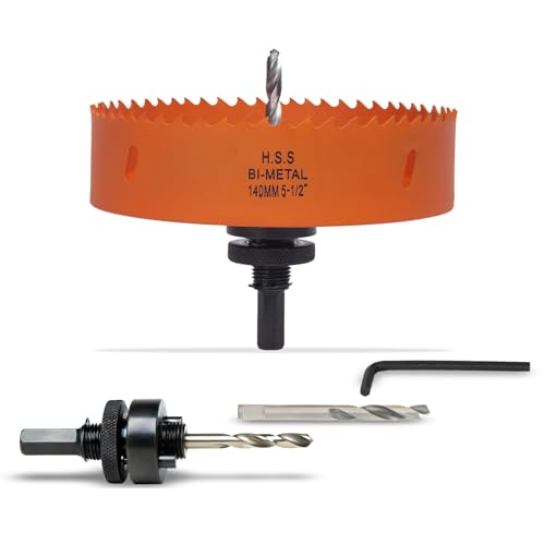 VIKITON 5-1/2 inch Hole Saw for Wood Metal Plastic & Drywall with Arbor