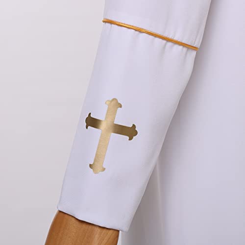 Image of CAMDOM Men's Clergy Cassock Church Minister Robe Vestment for Pastor