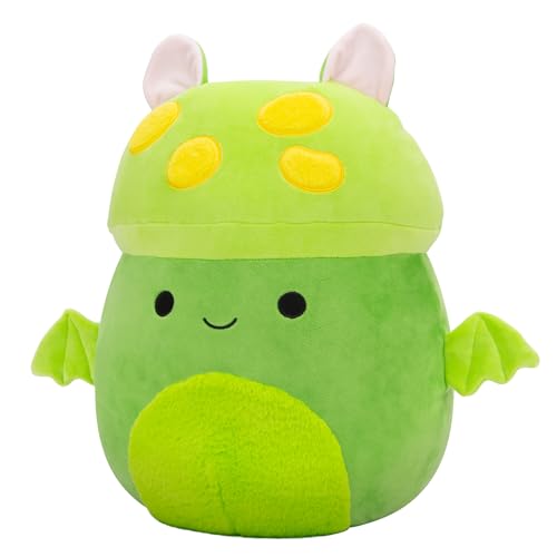Squishmallows Original 14-Inch Earling Neon Green Mushroom Bat - Official Jazwares Plush (Large) image 4
