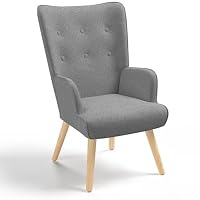 IDMarket - Fauteuil scandinave Ivar en Tissu Gris Clair