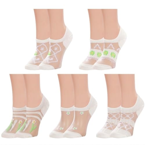 Image of Benefeet Sox Sheer No Show Socks for Women Girls Lace Mesh Low Cut Liner Socks Ultra Thin Nylon Invisible No See Footies Sock