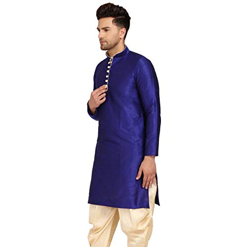 Image of Men's Ethnic Silk Loop Button Kurta