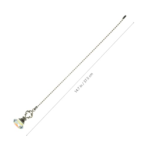 Image of Veemoon Ceiling Fan Pull Cord Vintage Ceiling Fan Pull Chain Crystal Extension Zipper Decorative Extension Switch Lamp Chain for Light Desk Lamp