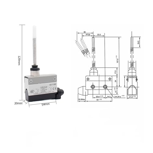Interruptor de límite TZ-7141 con palanca de rodillo recto 10A 380V 7