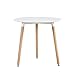 Tavolo da Pranzo in Legno Moderno,Tavolo da Cucina Rotondo Diametro 80cm con Gambe in Legno di Faggio, Bianco, 80 x 72 cm