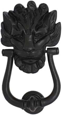 Shristy Hardware "Geshur" Black Antique Iron Door Knocker for Door Front - Exterior for Home Iron Door Knocker Front Door Entry Knocker - (Pack of 1 Black Powder Coated Finish)