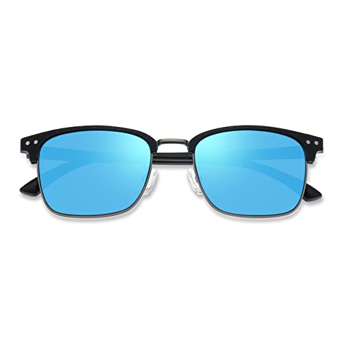 HELES Nearsightedness Myopia Eyeglasses Polarized Ice Blue Mirrored Driving Sunglasses **These Are Not Reading Glasses**3