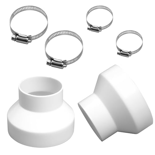 2 Stücke Abluftschlauch Adapter Klimagerät Rohrverbinder 100 mm Bis 75 mm, ABS Material Abluftschlauch-adapter Reduzierstück, Mehrzweck Dunstabzug...