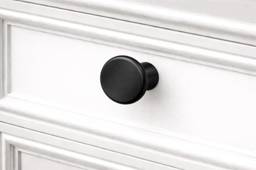 Image of JAGGER JAG401 Drawer Knobs for Home & Office - Durable and Elegant Stainless Steel Door Knob for Cabinets, Cupboards & Dressers (2, MATT Black (CURV Round))