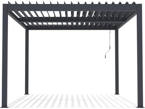 Habitat et Jardin Pérgola bioclimática Windsor de Aluminio con led 3 x 4   Gris