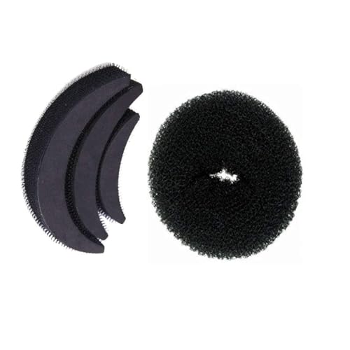 Image of Hair Donut Bun and Banana Bumpits Puff Maker-4 Pieces Accessories Combo for Women and Girls Lightweight, Reusable Hair Styling Tool for Voluminous Hairstyles