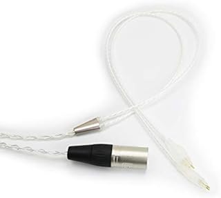 Audio cable 4-pin XLR Balanced Male 6N OCC Copper Single Crystal Silver Plated cord Balanced Cable Compatible with Sennheiser HD650, HD600, HD580, HD660S, HD58X, Massdrop HD6XX Headphones