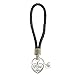 Custom Mimi Silver Heart Black Leather Key Chain Grandmother Gift Initial