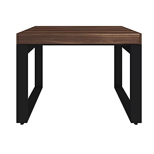 Escrivaninha com Espaço Interno Inteligente e Pés Vazados Squadra - Ipê com Preto Artany