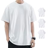 [QQX] 【8.11オンス x 綿100】Tシャツ メンズ 半袖 インナーシャツ 大きい サイズ 透け防止 吸汗速乾 白tシャツ 夏服 肉厚生地 丸首 綿100% 丸胴仕様 無地 3/5枚組 厚手