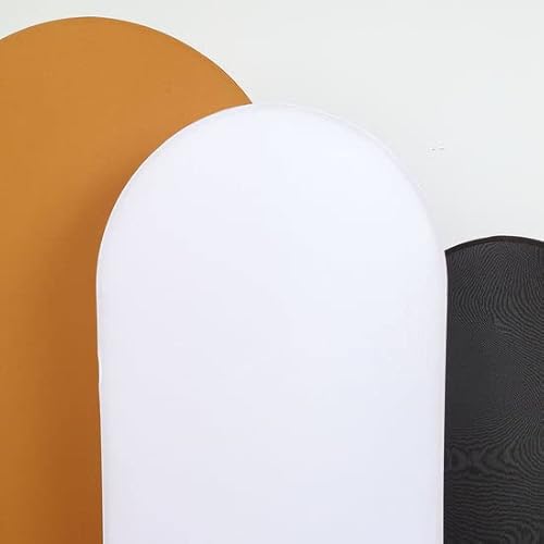 Efavormart 7Ft White Spandex Fit Round Top Backdrop Frame Stand Cover, 2-Sided Wedding Arch Cover #TOP5