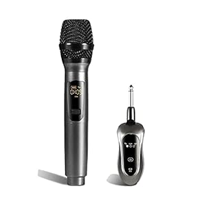 Karaoke Microfoon, Professionele dynamische microfoon UHF Draadloze microfoonbatterij aangedreven USB Geladen microfoon…