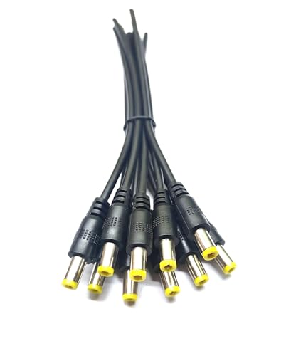 Image of TAAPSEE DC Power Male Cable Wire Connector for CCTV Security Camera and Lighting Power Adapter(2.1mm x 5.5mm) (BLACK, 10)