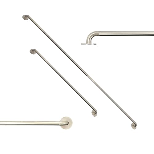 ARNORX French Door Curtain Rod - 16-28 Inch Adjustable, 3/8-Inch Diameter, Set of 2, Two Ways to Mount (Screw or Adhesive), Hidden Hardware, Works on Wood, Glass, Metal Doors, Brushed Nickel