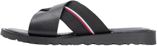 Tommy Hilfiger Sandales plates Core Hilfiger Lth Criss C FM0FM05783 pour homme, noir (noir), pointure 42