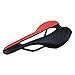 LYTBJ Selle de vélo de Montagne en Fiber de Nylon VTT siège Creux Ultra-léger Confortable Coussin de vélo de Route Cyclisme Selle de Course Noir Rouge