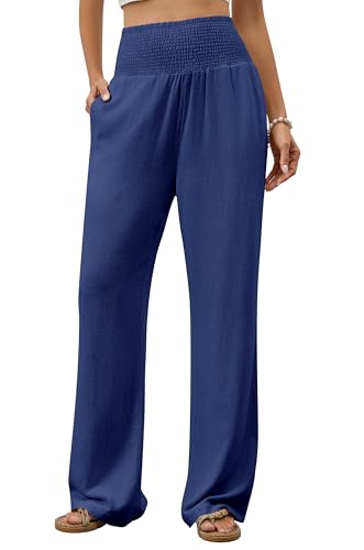 Pantalon jambes larges fluide pour aller travailler en été