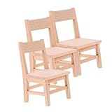 BCOATH 3 Stück Teiliges Miniatur-holzstuhl- Maßstabsgetreue Puppenhausmöbel Kompakt Platzsparend...