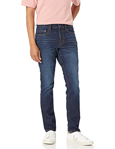 Amazon Essentials Men's Skinny-Fit Stretch Jean - Discontinued Colors, Indigo Wash, 34W x 28L
