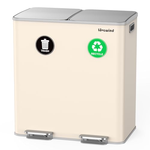 lovewind Poubelle de Cuisine, 2 Poubelles de 30 L pour
