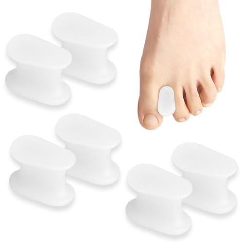 6pcs separadores de gel para dedos, corrector de silicona suave para dedos, separador de dedos, alivio del dolor de pies, separadores de dedos, ortopédicos