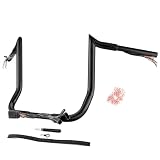 Wsays Manubrio pre-cablato Rise Bagger Monkey Bar-Sharp da 30,5 cm, compatibile con Harley Street Glide Electra Glide Ultra Limited 2008-2013, nero