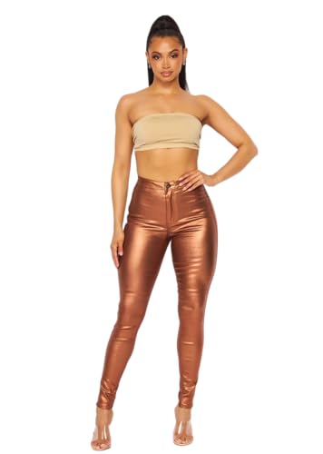 High Waist Metallic Shiny Mermaid Jeans
