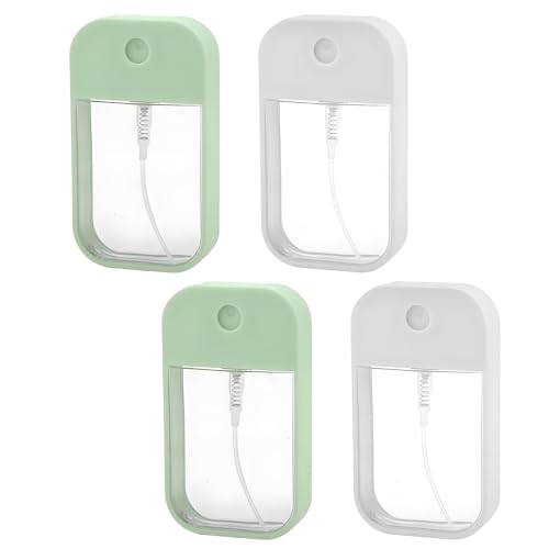 4 Stück 50ml Aesthetic Sprühflaschen: Clean Girl Stuff Mini Feinnebel Sprühflasche für Parfüm Körperpflege und Kosmetik Wiederverwendbar in Weiß und Türkis (2+2)