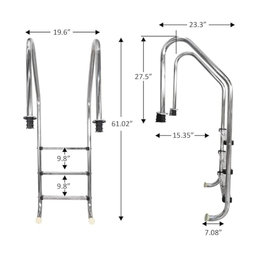 Échelle de piscine pour zone profonde sécurité extérieure et intérieure - 3