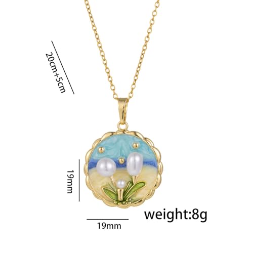 Collier pendentif vintage fleur d'huile pour éviter les allergies