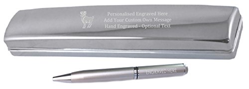 Stylo personnalisé gravé Bélier argent chrome satiné avec son coffret message