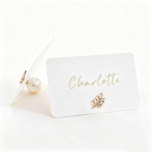 Place Card Holders Price Tag Holder Food Labels for Party Name Cards for Table Setting Dessert Tags Miniature Holder (Leaf, 12 Pcs)