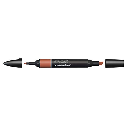 Image of Winsor & Newton Promarker, Alcohol Based Markers, Burnt Umber (R646), Double Tipped Drawing Marker Set for Artists, Graphic Designers, Illustrators - Chisel & Fine Twin Tip, Streak Free Coverage
