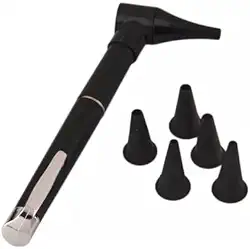 Caneta de luz LED preto portátil, caneta de orelha, lanterna clínica, para enfermeiros médicos