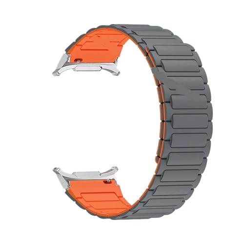 SRMVRNKNNK Fit For Samsung Fit For Galaxy Watch 7 Ultra 47mm �Ή��V���R���X�|�[�c�o���h ���[�v�X�g���b�v(Silver gray orange)