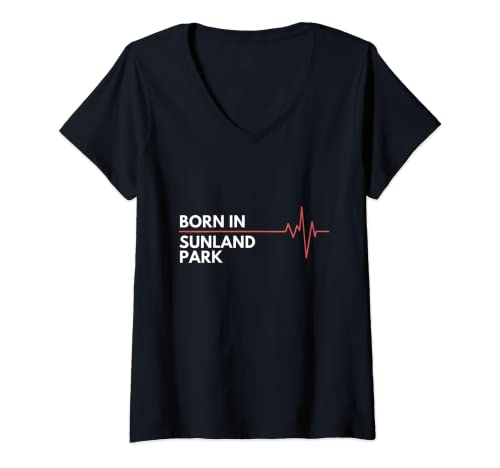 Donna Born In Sunland Park New Mexico Luogo di nascita Città natale Maglietta con Collo a V