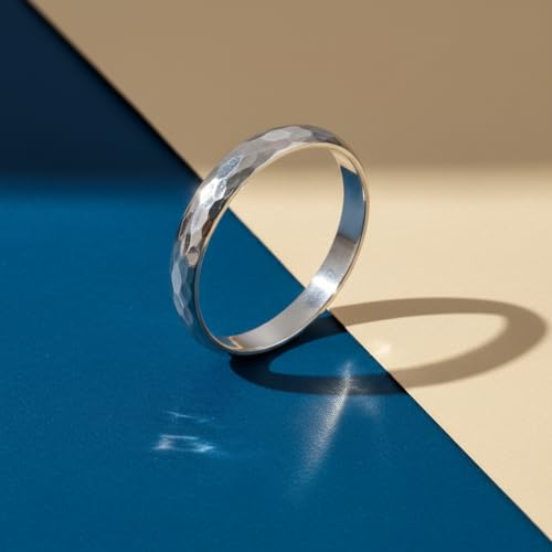 Image of 925 Sterling Silver Plain Band Ring for Men & Women | Pure Silver Unisex | Hallmarked Silver Ring for Daily Use | Gift for him her | Chandi Ring | Thumb Ring |Couple Rings