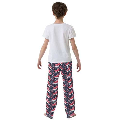 Pajama Pants Skating Hearts Pattern Valentines PJ Bottoms Sleepwear Lounge Sleep Pant with Pockets3